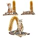 Cat Scratcher Grooming Arch Toy - Pet Cat Arch Self Groomer Massager Fur Groom Scratcher Toys Brush Controls Shedding Acacia Wood Mat Construction