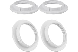 DiCUNO E26 Lamp Shade Rings, White Light Socket Ring, Lock Socket Replacement for Standard Base Lamp Holder, Inside Threaded Diameter 1-1/2 Inch (39mm), 4-Pack