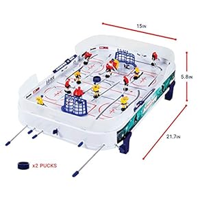 Franklin Sports Table Top Rod Hockey Game Set - Perfect Hockey Toy + Gameroom Game for Kids + Family - Mini Tabletop Rod Hockey Board + Pucks Included - Image 3