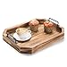 MyGift Rustic Burnt Wood 16-Inch Serving Tray with Metal Handles