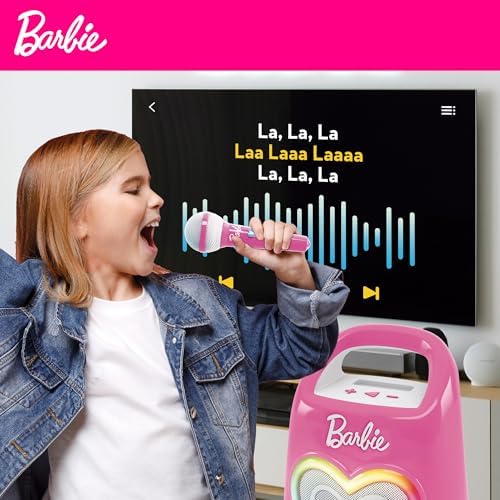 Coluna de karaoke com microfone, mede 28x17x38 cm, ligação Bluetooth, luzes coloridas, inclui cabo USB, alça de transporte, brinquedos para raparigas, presentes para meninas de 4 anos (47869)