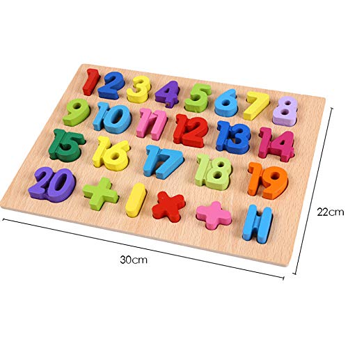 Preschool Pegged Puzzles,Yhouse Number Wooden Early Learning Puzzle Educational Board Math Learning Activity Toy for Kids - Thumbnail 2
