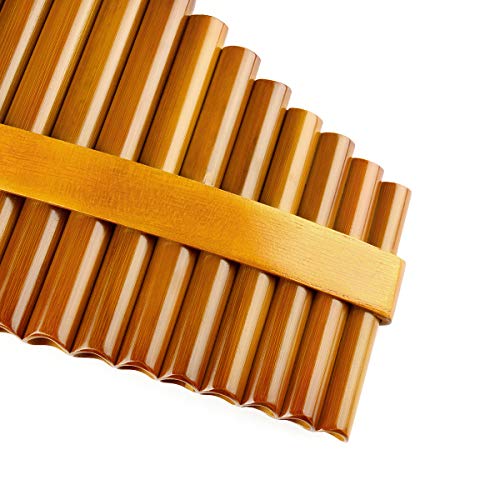 15 Pipes Brown Pan Flute G Key Chinese Traditional Musical Instrument Pan Pipes Woodwind Instrument (Left-Hand) - Thumbnail 5