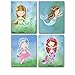 Lone Star Art Mermaids - Set of Four Photos (8x10) Unframed - Great Kid's Nursery or Child's Room Decor and Shower Gift Under $20