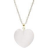 Gempires Love Heart Crystal Pendant Necklace for Women, Silver Plated 18 + 2 Inch Adjustable Chain