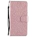 iPhone 7 Plus Wallet Case,A-slim(TM) Sun Pattern Embossed PU Leather Magnetic Flip Cover Card Holders & Hand Strap Wallet Purse Case for iPhone 7 Plus [5.5 Inch] - Rose Gold