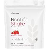 NeoLife - NeoLifeShake - Meal Replacement Shake Powder, 25 Vitamins &amp; Minerals, 22 Amino Acids, 18g High Protein Nutrition &amp; 5gr Fiber, Protein Powder for Shakes - Berries n' Cream, Weight 22.8 oz (645g)