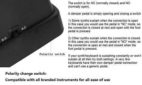 Sustain Pedal Universal, Mugig Anti-Slip Foot Pedal for Casio Yamaha Korg Moog Electronic Keyboards & Digital Piano with 1/4 Input Jack