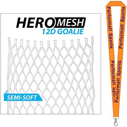 East Coast Dyes Bundle: Lacrosse HeroMesh Goalie 12D Semi-Soft Mesh White with 1 Performall Lanyard HM-12D-Wht-SS-1P