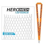 East Coast Dyes Goalie Mesh ECD Lacrosse HeroMesh Goalie 12D Semi-Soft Mesh White HeroGoalie with 1 Performall Lanyard HM-12D-Wht-SS-1P