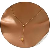 Y-Shaped Necklace for Women,18K Gold Plated Minimalist Lariat Chain with CZ Flower Pearl,Trendy Cross Bow Necklaces Everyday Boho Jewelry