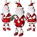 Prextex Pack of 6 Painted Santa Christmas Tree Ornaments for Unique Christmas Decoration