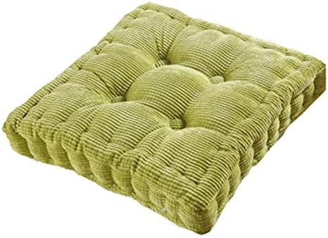 JINGXIN Square Corn Velvet Fabric Chair Cushion Soft Floor Pillow 19.7 x 19.7 inches for Home & Office & Car,Bean Green