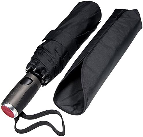 LifeTek Windproof Travel Umbrella Compact Automatic Open Close Small Folding Teflon Repellent Canopy Umbrellas fit Golf Purse Backpack Wind Resistant for Men and Women Traveler FX1 42 inch Black