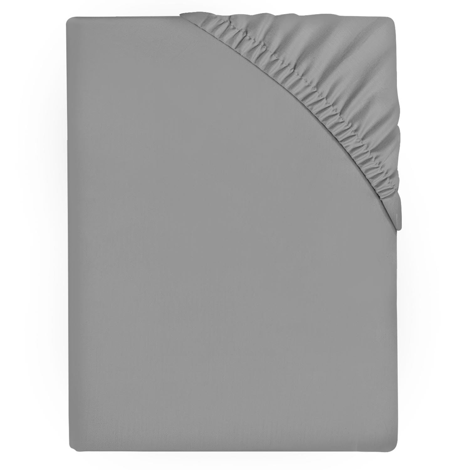 Microfiber Fitted Sheet Double - (25cm) 10 inch Deep Pocket Double Bed Sheets - Corner Elastic Bedding Sheets (137 x 193cm) - Fade Resistant Bedsheets - Grey