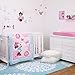 Disney Minnie Mouse 3-Piece Nursery Crib Bedding Set, Rose Pink/Bright Pink/Aqua/White