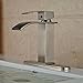 Zovajonia Brushed Nickel Bathroom Basin Fauce Hot Cold Water Waterfall Washroom Mixer Tap with10 inch Cover Plate 1 or 3 Holes Deck Mounted