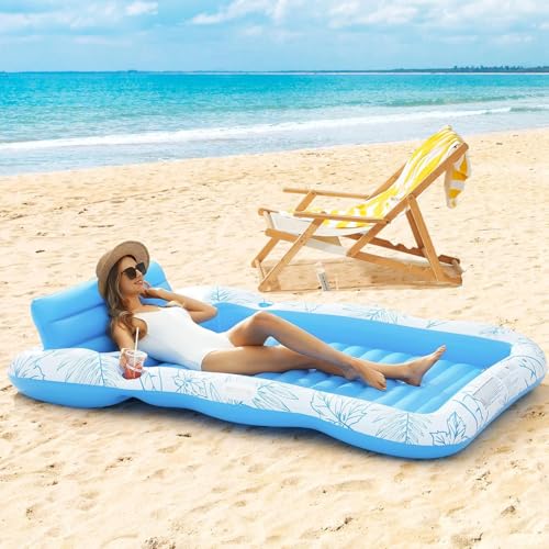 SLEEPHEAD® Adjustable Pool Floats - PVC Sunbathing Floating Pad, Inflatable Sunbathing Bed Lounge | Pool Lounger for Summer Party Beach Lake River Outdoor Backyard Yard Deck Home