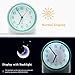 Non-ticking Analog Alarm Clock with Snooze and Nightlight, Adjustable Smart Light Desk alarm Clock Protect the Eyes, Battery Operated,Green