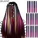 20pcs Colored Party Invisible in Hair Extensions Clip in Synthetic Hair with Multiple Colors(Dark Purple Roseo)
