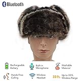 YoCoo Washable Bluetooth Russian Style Winter Ear Flap Hat w/ Built in Wireless Stereo Speaker Earphone Headphone Winter Trooper Trapper Hat Cap Ushanka Russian Hat w/ removable face mask