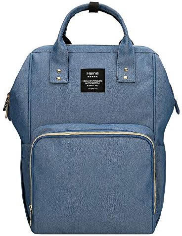 Baby Changing Bag Rucksack,Large Nappy Diaper Backpack Waterproof with Stroller Hooks for Mum(Blue)