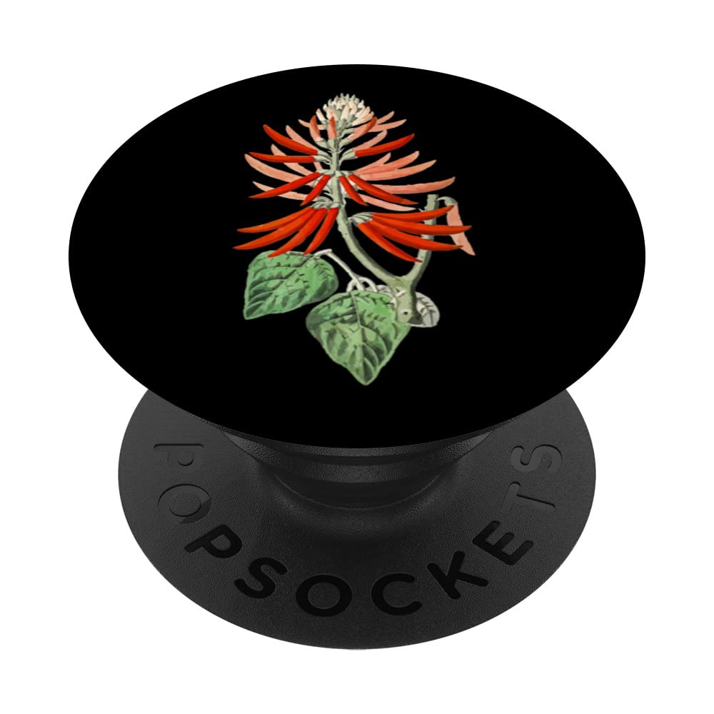 Garden Flowers Retro Flower Garden Black PopSockets Swappable PopGrip