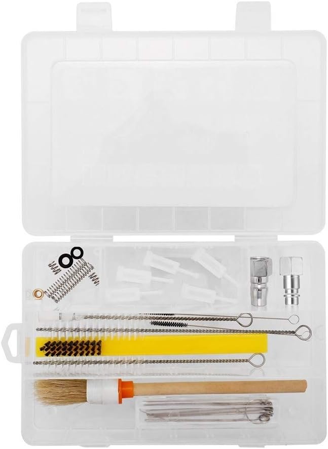 Huanhog Airbrush Kit With Compressor Professional Multifunctional Airbrush Special Cleaning Box Set Clean Spray Machine Kit with Connectors Airbrush Gun for Makeup Tattoos Crafts