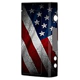 Skin Decal Vinyl Wrap for Sigelei Fuchai 200W Vape Mod Box / American Flag distressed