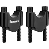 KEMIMOTO 7/8 Inch Motorcycle Handlebar Risers, Aluminum Alloy Motorcycle Risers, Compatible with Kawasaki Suzuki WR250F TW200, fit ATV Dirt Bike, Universal Motorcycle Accessories, Black