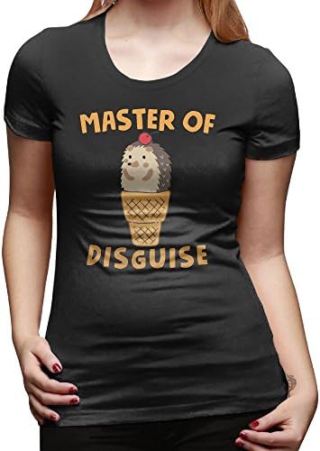 Hedgehogs Ice Cream Master Of Desguise Women's Basic Short Sleeve Tops Crew Neck T Shirt XL