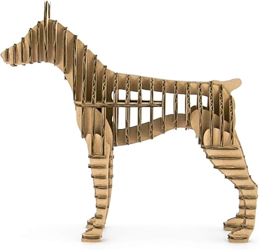 Amazon Flats 戌段 いぬだん ドーベルマン Doberman130 ナチュラル ダンボールクラフト キット ペーパーアート 通販