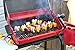 Americana Electric Cart Grill with two folding side tables, shelf and rotisserie