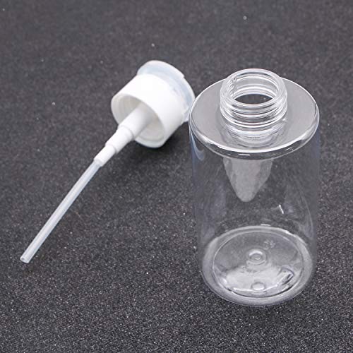 JETEHO 2Pcs 10oz Professional Push Down Empty Pump Dispenser Bottle with Flip Top Cap for Nail Polish Remover Liquid Bottle Container