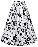 Women 50s Retro Skirt Ankle Length Pleated Skirt for Summer Size XL BP324-1