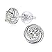 J.Rosée Women Classic 925 Sterling Silver High Polished Cubic Zirconia Small Hinged Hoop Earrings Christmas Jewelry Gifts (Spiral Love)