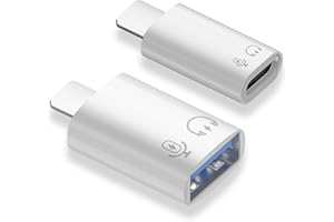 AreMe 2 Pack USB C and USB 3.0 OTG Adapter for iPhone/iPad, Support Connect Card Reader, U Disk, USB Flash Drive, Keyboard, M
