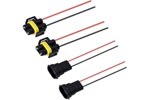 BlyilyB Set-2 H11 H8 Pigtail Socket Wiring Harness Harness Female and Male Connector for Headlight Fog Lamp