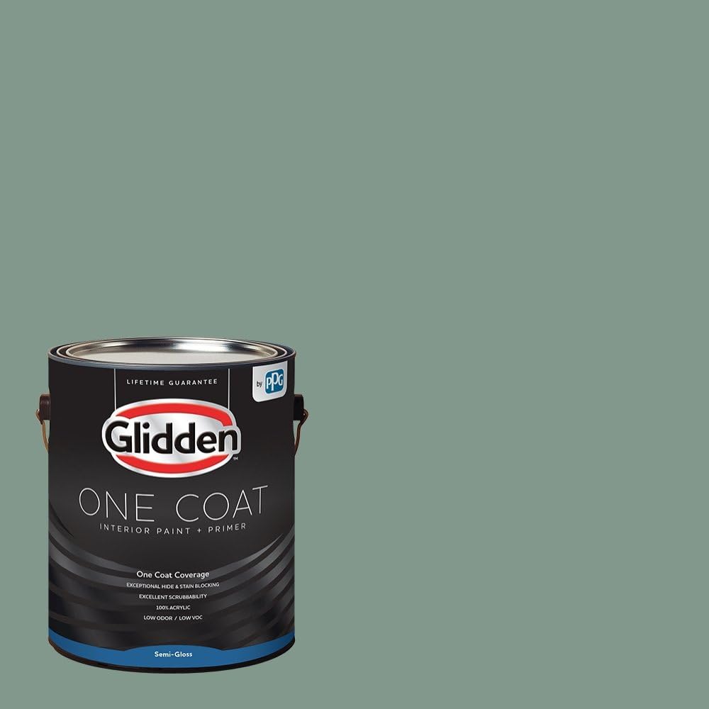 Glidden Interior Paint + Primer: Teal/Aqua Interior Paint /Paradise Found, One Coat, Semi-Gloss, 1 Gallon