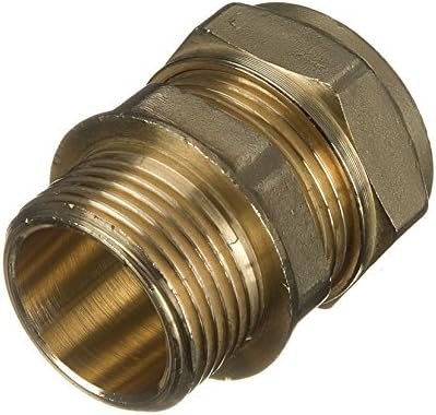 10mm x 3/8" Compression Male Adapter - Bag of 2, Gold, Pipe Size - 10mm