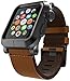 LUNATIK EPIK Aluminum Case and Leather Strap for Apple Watch Series 1, Black/Brown