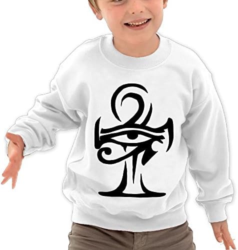 The Sticky Cat Kids Horus Eye With Ankh Tribal Tattoo Humor Crewneck Pullover Sweaters
