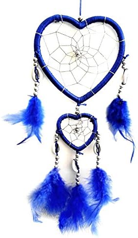 Handmade Heart-shaped Dream Catcher (With a Betterdecor Gift Bag) (blue)