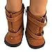Ebuddy Brown Doll Shoes Boots Fits 18 Inch Girl Dolls