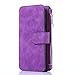 Galaxy Note 5 Case, CaseUp 12 Card Slot Series - [Zipper Cash Storage] Premium Flip PU Leather Wallet Case Cover With Detachable Magnetic Hard Case For Samsung Galaxy Note 5, Purple
