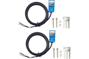 Haldzemo Inductive Proximity Sensor SN04-N NPN NO Normally Open Detection Approach Switch with SN Bracket (Blue, 2 Pack)