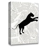 Canvas Wall Art Animal On The Newspaper Canvas Prints Home Artwork Decoration for Living Room,Bedroom - 12x18 inches