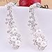 Grace Jun Luxury Bridal Rhinestone Clip on Earrings Non Piercing for Women Large Statement Earrings (Silver ear clip)