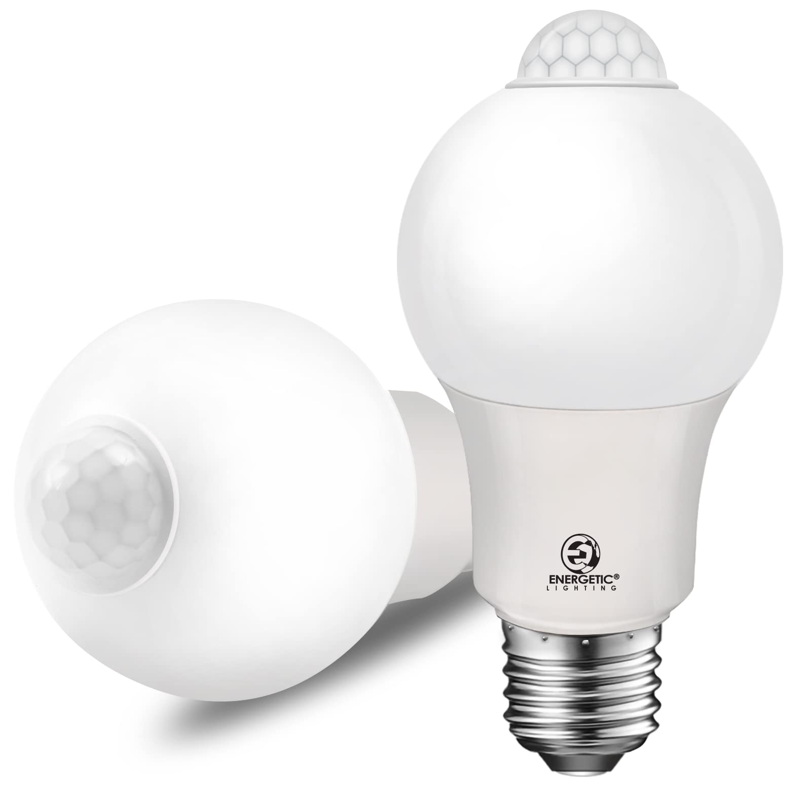 Photo 1 of Energetic Motion Sensor Light Bulb, 8.5W (60 Watt Equivalent) E26 Motion Activated Dusk to Dawn Security Light Bulb for Front Door Porch Garage Basement Hallway Closet, 3000K Warm White, 2 Pack