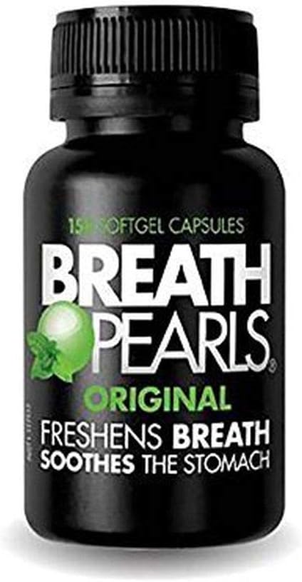 Breath Pearls Original Freshens Breath (150 softgels) New Pack 150 Counts, Green, 150 Count (Pack of 1)